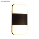 Modern black & white rectangular sconce light living room warm white