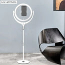 Modern black & white ring led mirror lamp bedroom phone stand