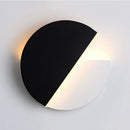 Modern black & white rotatable acrylic wall lamp bedroom sconce
