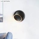 Modern black & white rotating eclipse wall lamp bedroom led sconce