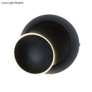 Modern black & white rotating eclipse wall lamp bedroom led sconce