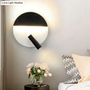 Modern black & white round wall lamp – bedroom led spotlight