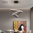 Modern black & white spiral led pendant chandelier for living room