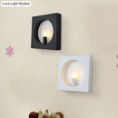 DecorBites™ Modern Square Wall Mounted Bedside Light in Black/White - Single Light Design
