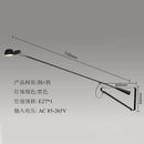 Modern black & white swing arm wall lamp for living room