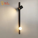 Modern black & white wooden wall lamp living room sconce