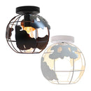 Modern black & white world map globe ceiling light shade living room