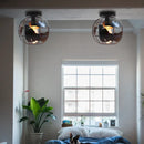 Modern black & white world map globe ceiling light shade living room