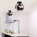 Modern black & white world map globe ceiling light shade living room