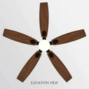Modern black & wood blade ceiling fan with led light for living room