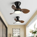 Modern black & wood ceiling fan with led light – bedroom