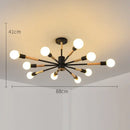 Modern black & wood led wooden ceiling light for living room