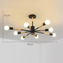 Modern black & wood led wooden ceiling light for living room