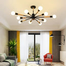 Modern black & wood led wooden ceiling light for living room