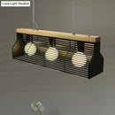 Modern black & wood slatted island pendant light dining room