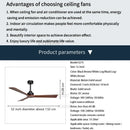 Modern black wooden ceiling fan living room remote control