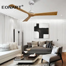 Modern black wooden ceiling fan living room remote control