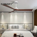 Modern black wooden ceiling fan living room remote control