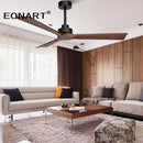 Modern black wooden ceiling fan living room remote control