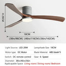 Modern black wooden ceiling fan with led light and remote bedroom