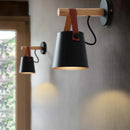 Modern black wooden wall light living room antler sconce