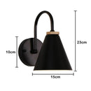 Modern black wooden wall light living room antler sconce