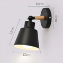 Modern black wooden wall light living room antler sconce