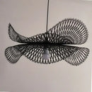 Modern black woven metal pendant light kitchen butterfly design