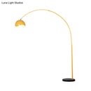 DecorBites™ Modern Metal Fishing Rod Floor Lamp with Dome Shade (Black/Yellow)