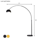 DecorBites™ Modern Metal Fishing Rod Floor Lamp with Dome Shade (Black/Yellow)