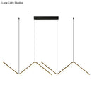 Modern black z-shaped led suspension light fixture – dining room