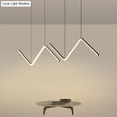 Modern black z-shaped led suspension light fixture – dining room