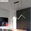 Modern black z-shaped led suspension light fixture – dining room