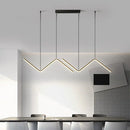 Modern black z-shaped led suspension light fixture – dining room