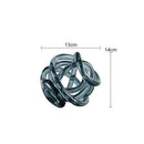 Modern blue amber and gray glass coil ball decorative figurine living room decor