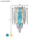 Modern blue & amber glass fish wall lamp living room led sconce