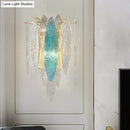 Modern blue & amber glass fish wall lamp living room led sconce