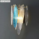 Modern blue & amber glass fish wall lamp living room led sconce