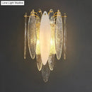 Modern blue & amber glass fish wall lamp living room led sconce