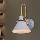 Modern blue and brass pyramid wall sconce bedroom e26 e27 light