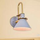 Modern blue and brass pyramid wall sconce bedroom e26 e27 light