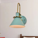 Modern blue and brass pyramid wall sconce bedroom e26 e27 light