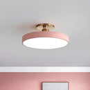 Modern blue and gold round flush mount ceiling light for bedroom
