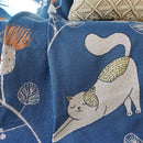 Modern blue cartoon cat woven blanket living room sofa cover