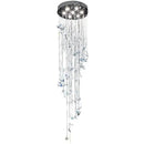 Modern blue & clear crystal butterfly rotating chandelier living room