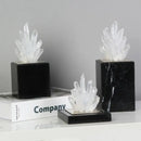 Modern blue crystal flower marble base sculpture living room decor