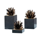 Modern blue crystal flower marble base sculpture living room decor