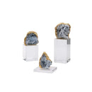 Modern blue crystal flower marble base sculpture living room decor