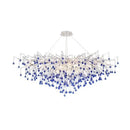 Modern blue crystal led pendant light living room tree chandelier