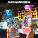 Modern blue diamond water bottle for kitchen and sport travel